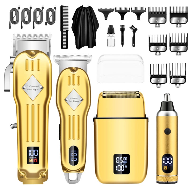 Hair Clippers for Men Professional Beard Trimmer Mens Shaver Electric Razor Nose Trimmer Kit Cordless Barber Clippers and Trimmers Set Hair Cutting Kit Shaving Machines for Men Grooming Gifts